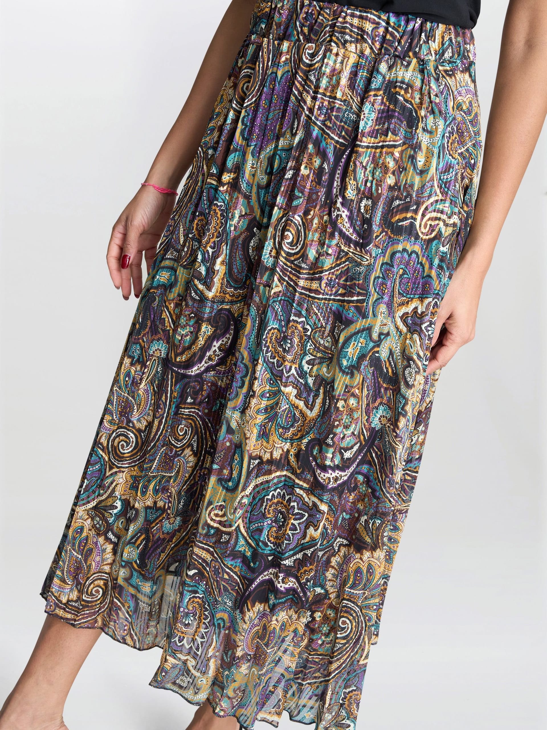 Gina Bacconi Gina Bacconi Women's Pleated Jacquard Skirt - 4