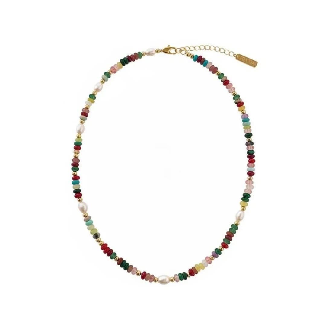 Angel Barocco Angel Barocco Women's Multi-Coloured Natural Stone Pearl Necklace