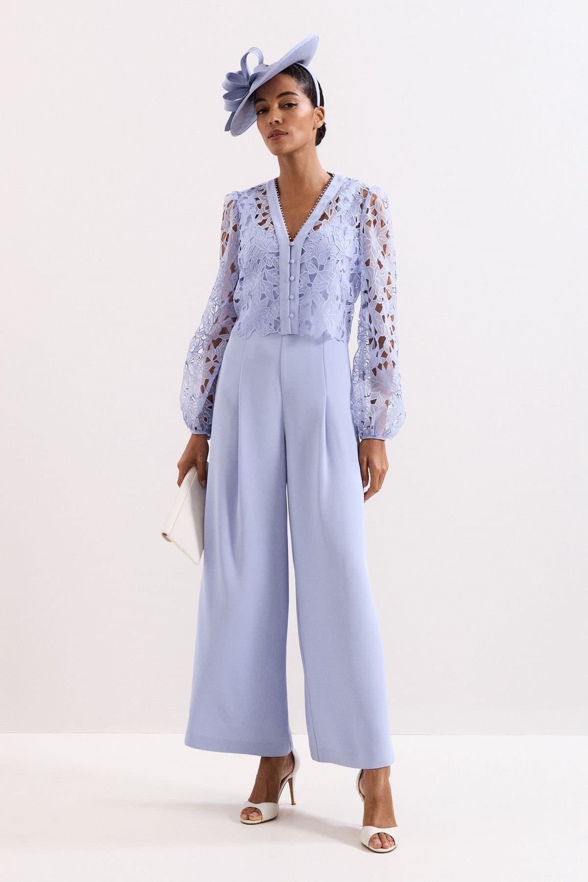 Phase Eight Phase Eight Women's Winona Lace Jumpsuit in Pale Blue