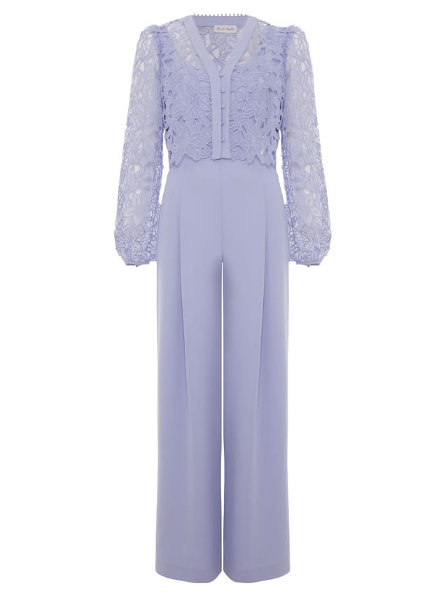 Phase Eight Phase Eight Women's Winona Lace Jumpsuit in Pale Blue - 2