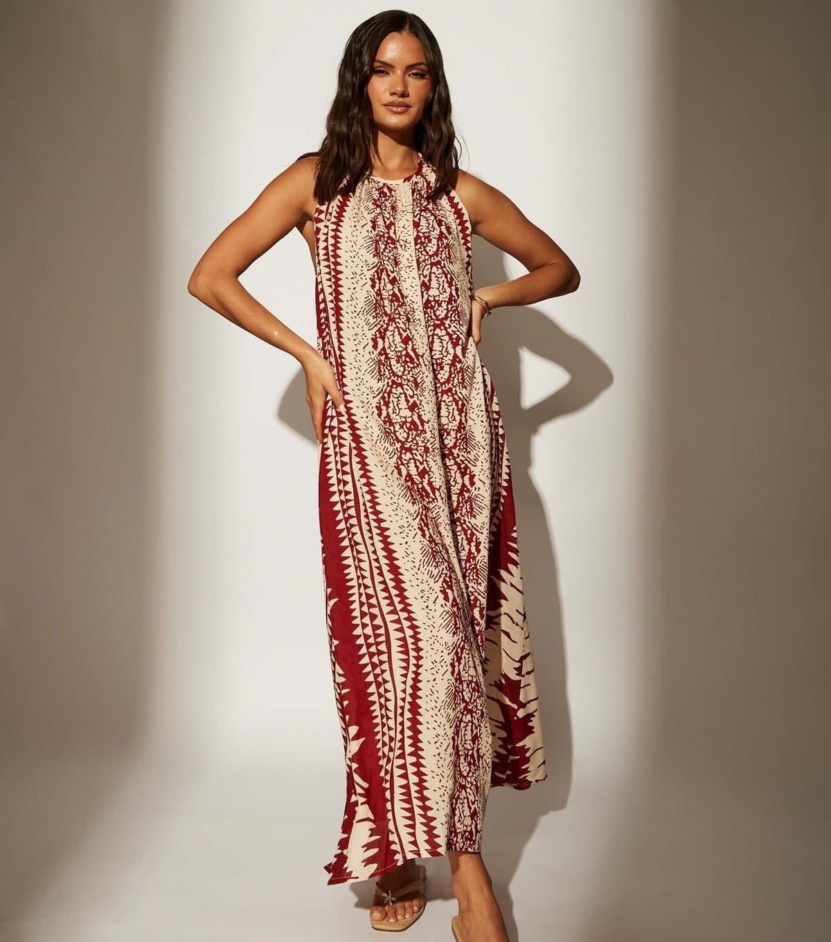 South Beach Women's Brown Printed Halterneck Beach Dress South Beach New Look