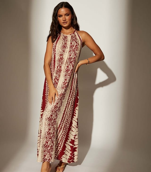 South Beach Women's Brown Printed Halterneck Beach Dress South Beach New Look - 2