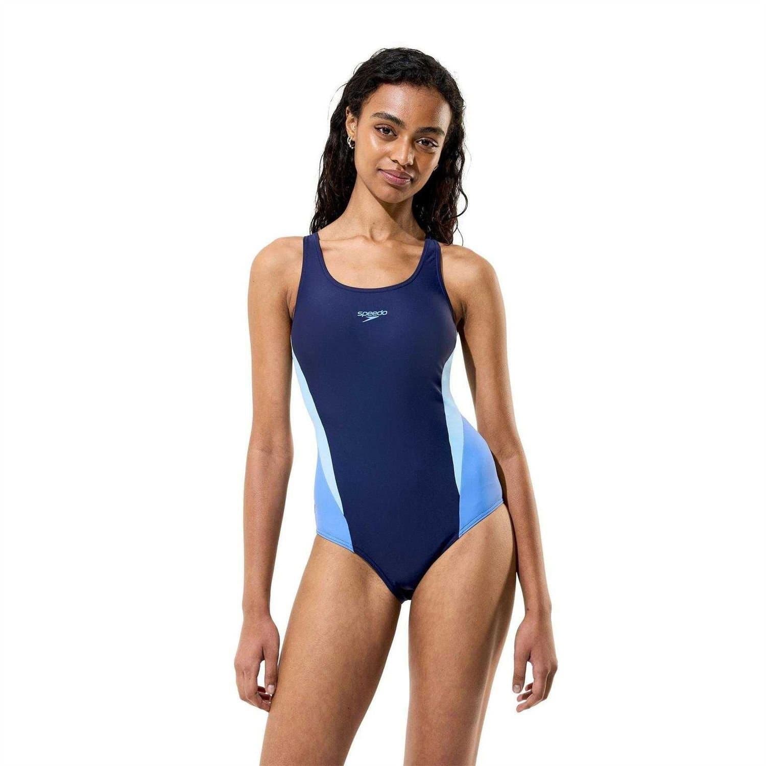 Speedo Speedo Women's Colour Block One Piece Swimsuit in Mid Navy