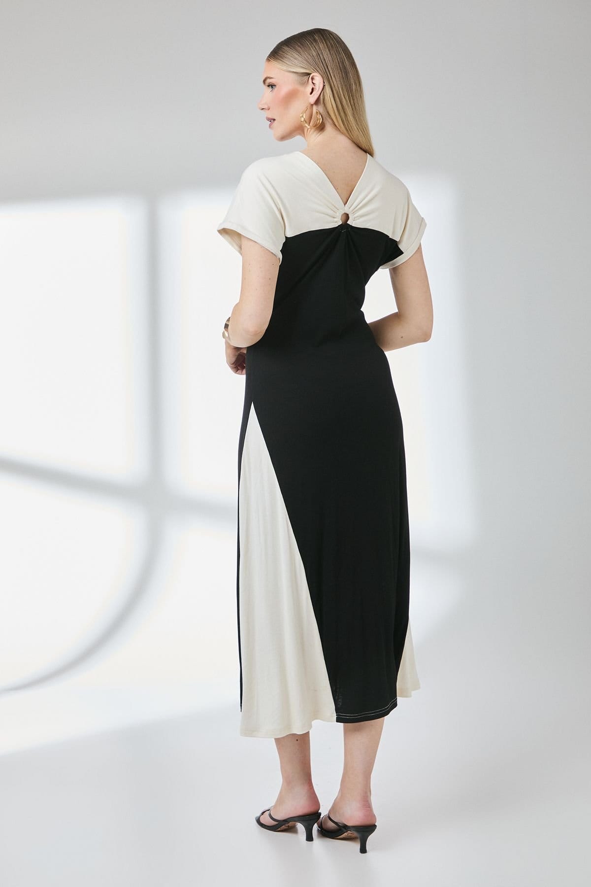 Principles Principles Women's Mono Contrast Ring Detail Jersey Midi Dress - 4