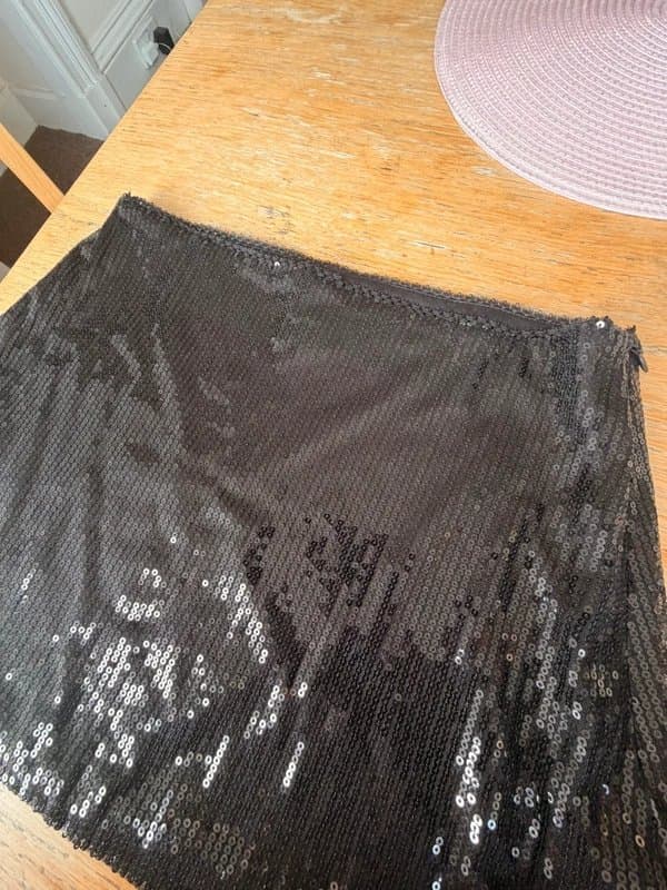 Bershka Black Sequin Mini Skirt
