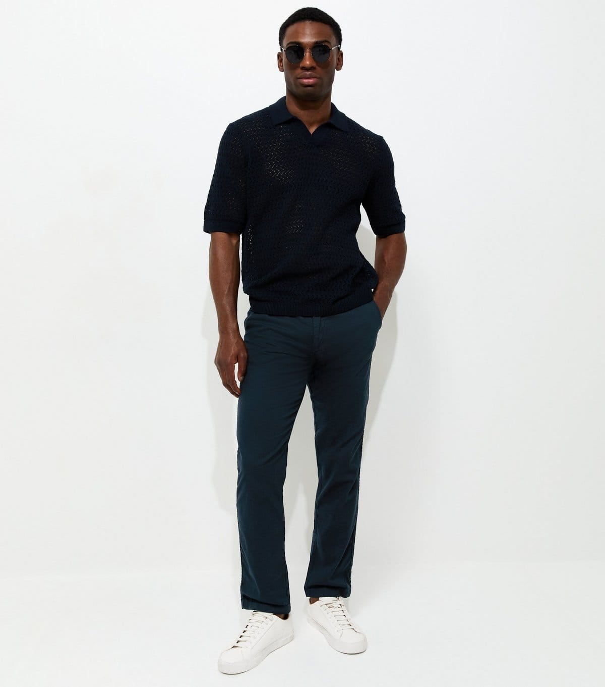 jack & jones Men's Regular Cotton Navy Slim Drawstring Trousers Jack & Jones New Look - 1