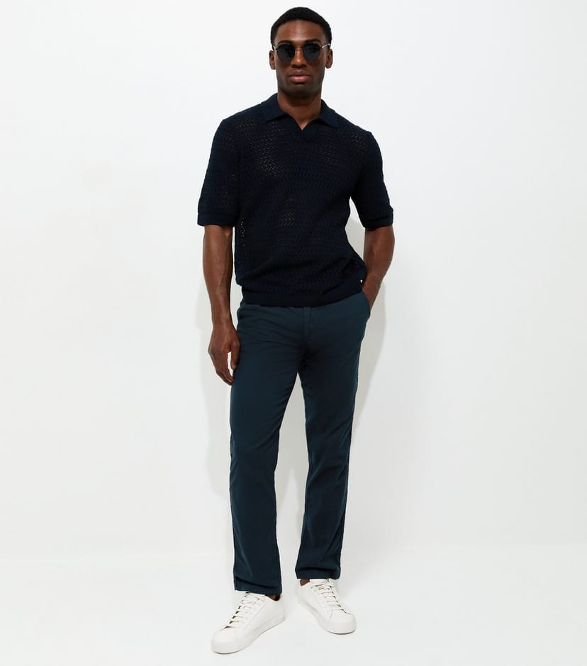 jack & jones Men's Regular Cotton Navy Slim Drawstring Trousers Jack & Jones New Look - 1