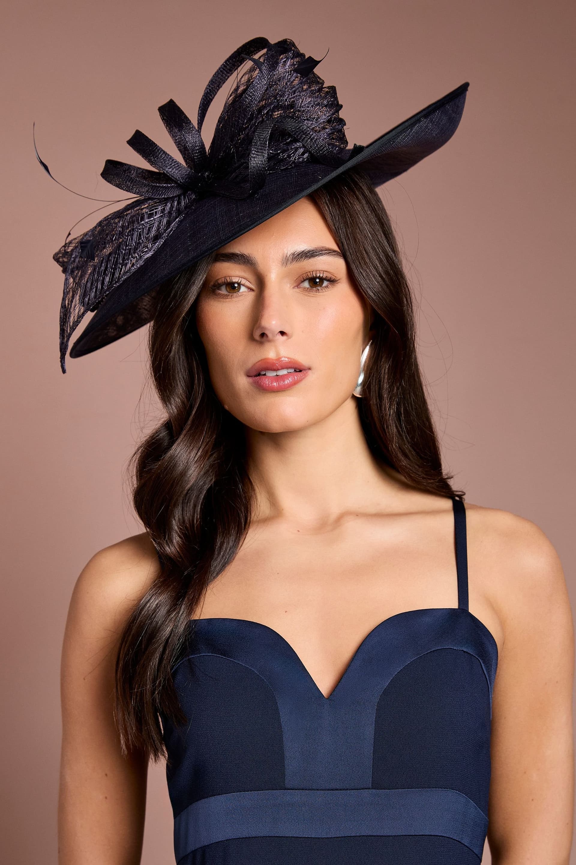 Coast Coast Women's Open Weave Detail Loop Fascinator in Navy