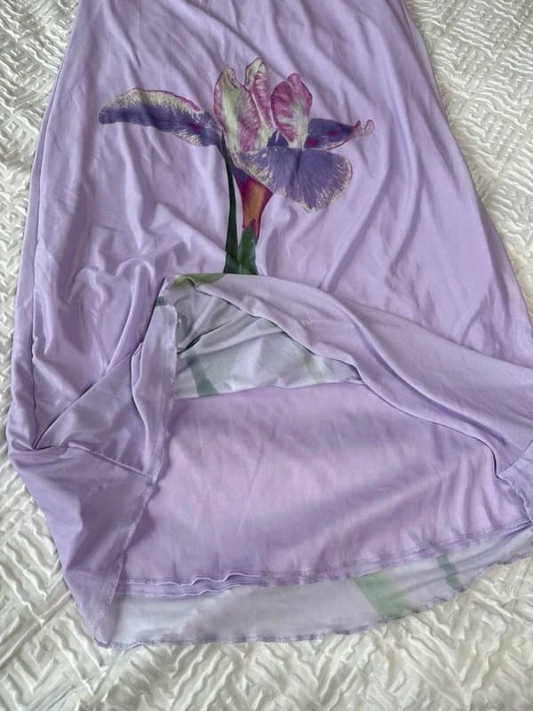 Motel Motel rocks lassie midi skirt in lilac with flower print detail