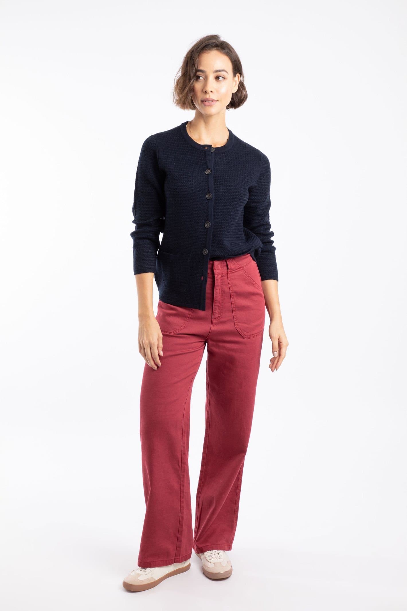 Weird Fish Weird Fish Women's Farida Wide Leg Trouser in Red