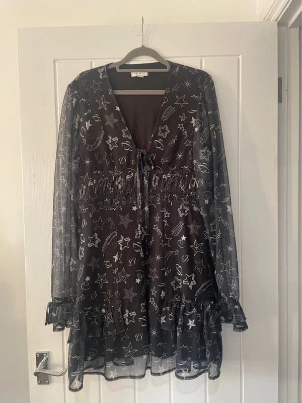 Topshop Halloween gothic Topshop star galaxy 🌟 mini tulle dress UK14