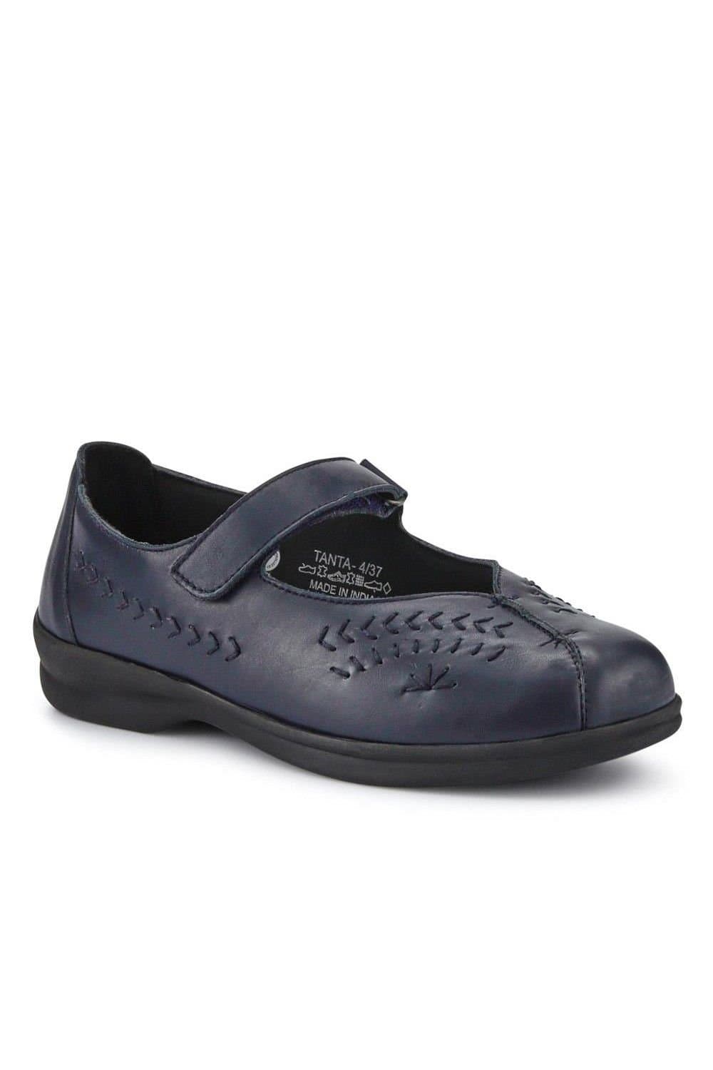 Easyfit Easyfit Navy Leather Mary Janes for Women