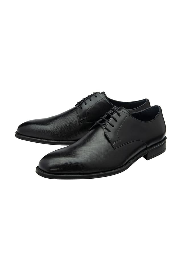 Lotus Lotus Men's Black 'Ripon' Leather Lace-Up Shoes - 2
