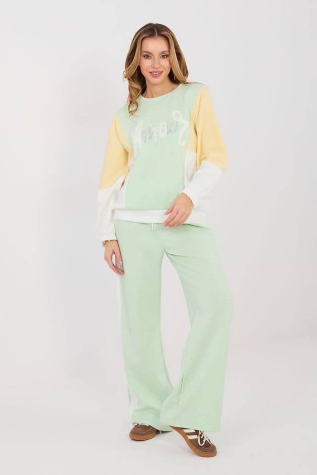 Love Lace Love Lace Women's Butter Soft Sequin Graphic Tracksuit Set in Green - 3