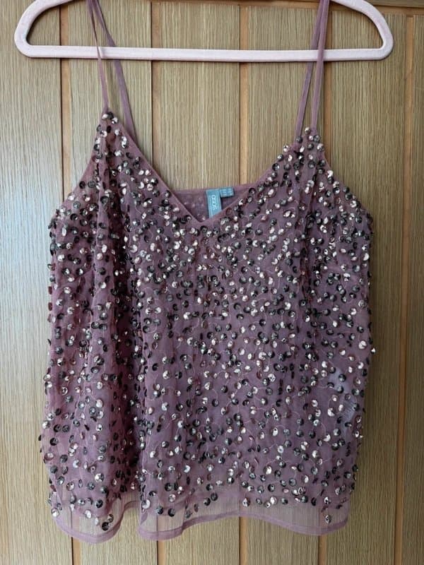 ASOS ASOS pink embellished sequin cami