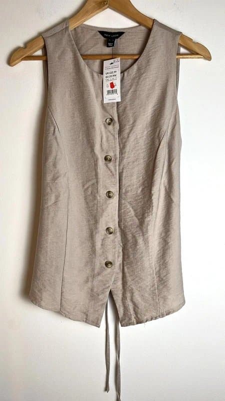 New Look New look -  waistcoat with buttons - size 12 - beige