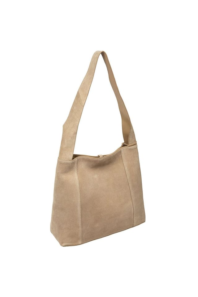 Cultured London Cultured London Women's 'Anitta' Suede Shoulder Bag in Beige - 3