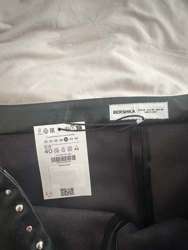 Bershka bershka mini black leather skirt