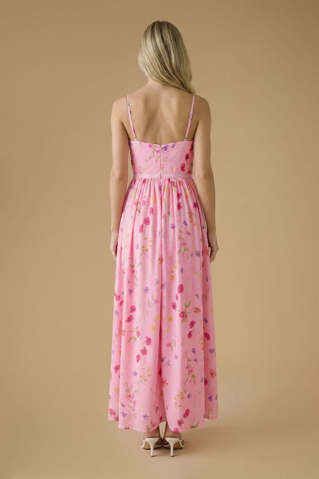 Oasis Oasis Women's Wildflower Mesh Bandeau Maxi Dress in Pink - 2
