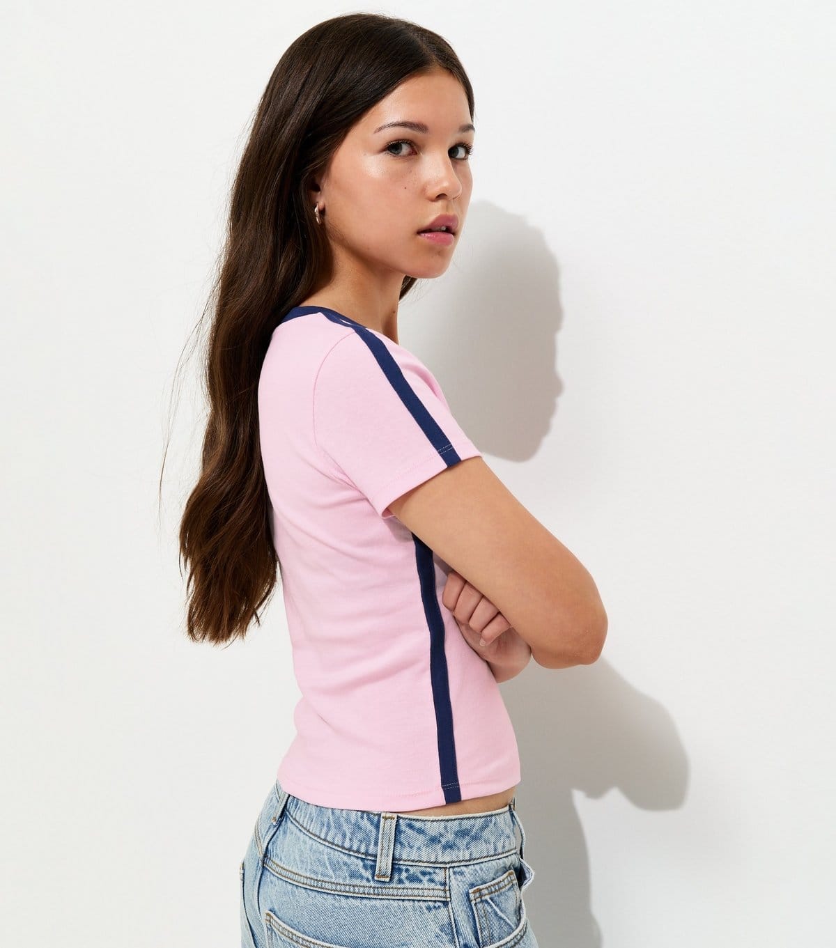 New Look Girls' Light Pink Cotton Cali 86 Fitted Football Top New Look - 4