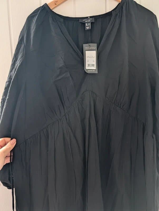 New Look Black linen look midi dress - New Look