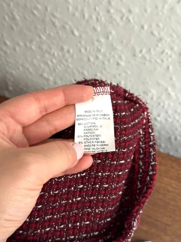 Saiph Women's Saiph Red Bouclé Cropped Jacket - size M