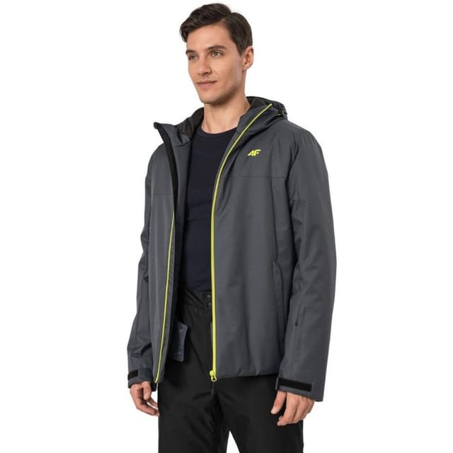 4F 4F Men's H4Z22 Contrast Zip Ski Jacket in Grey - 3
