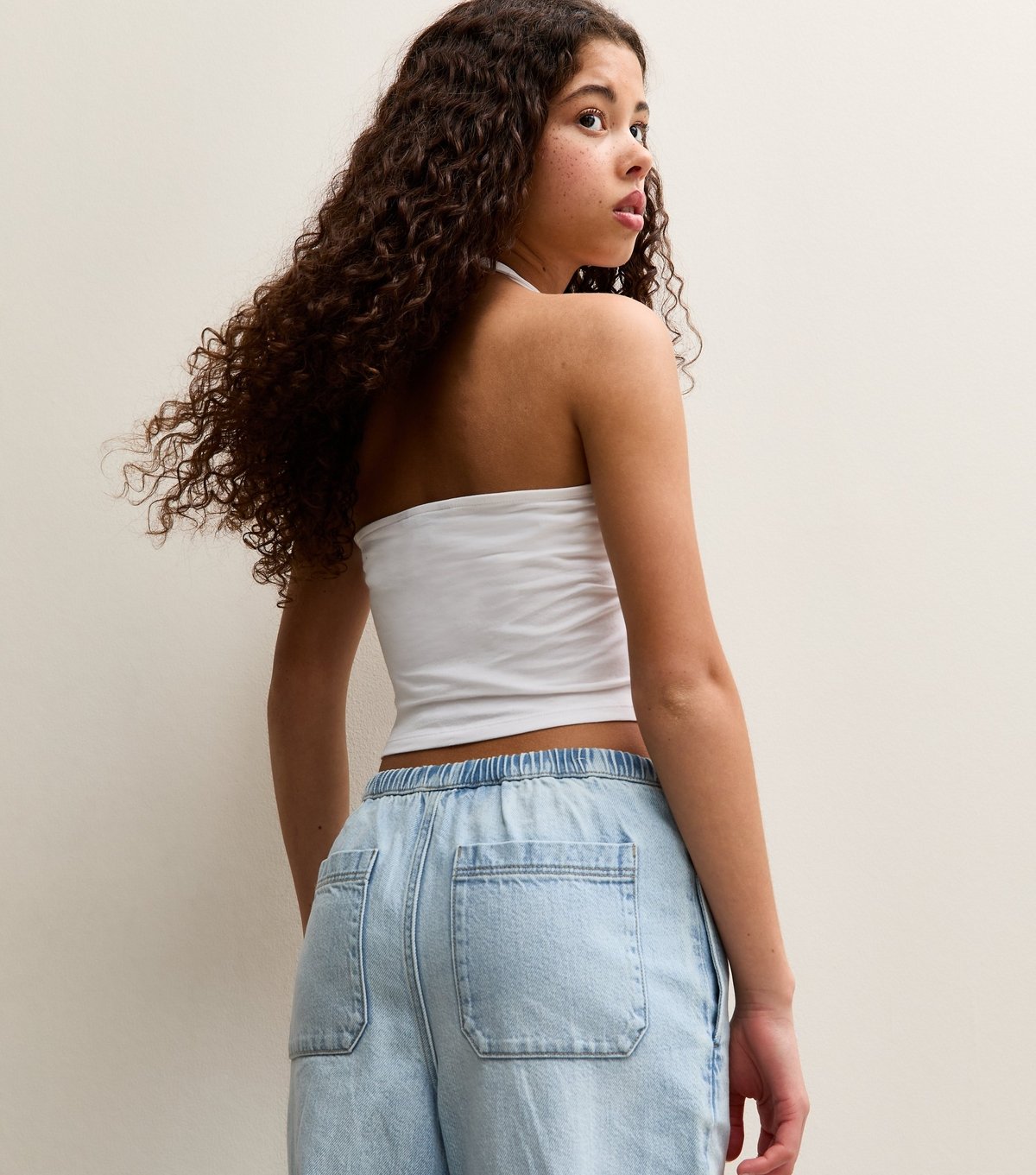 New Look Girls' White Jersey Halter Top New Look - 4