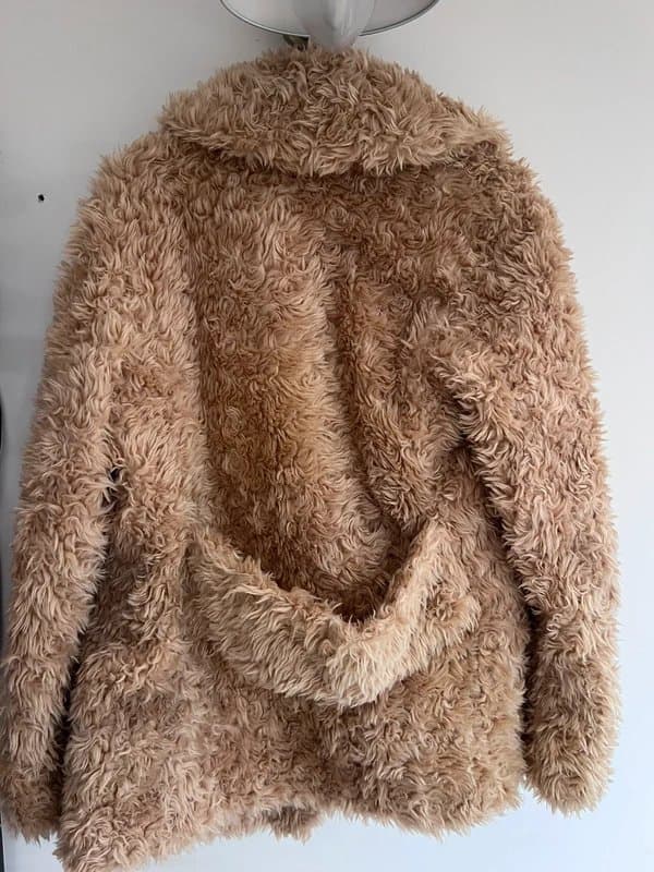 Topshop Topshop beige fur jacket size uk 8