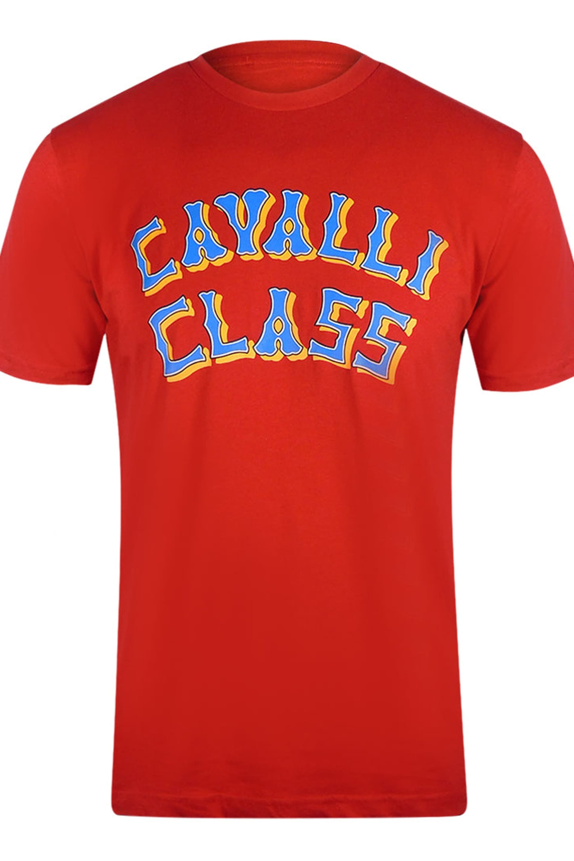 Cavalli Class Cavalli Class Men's Short Sleeve Crew T-shirt in Red