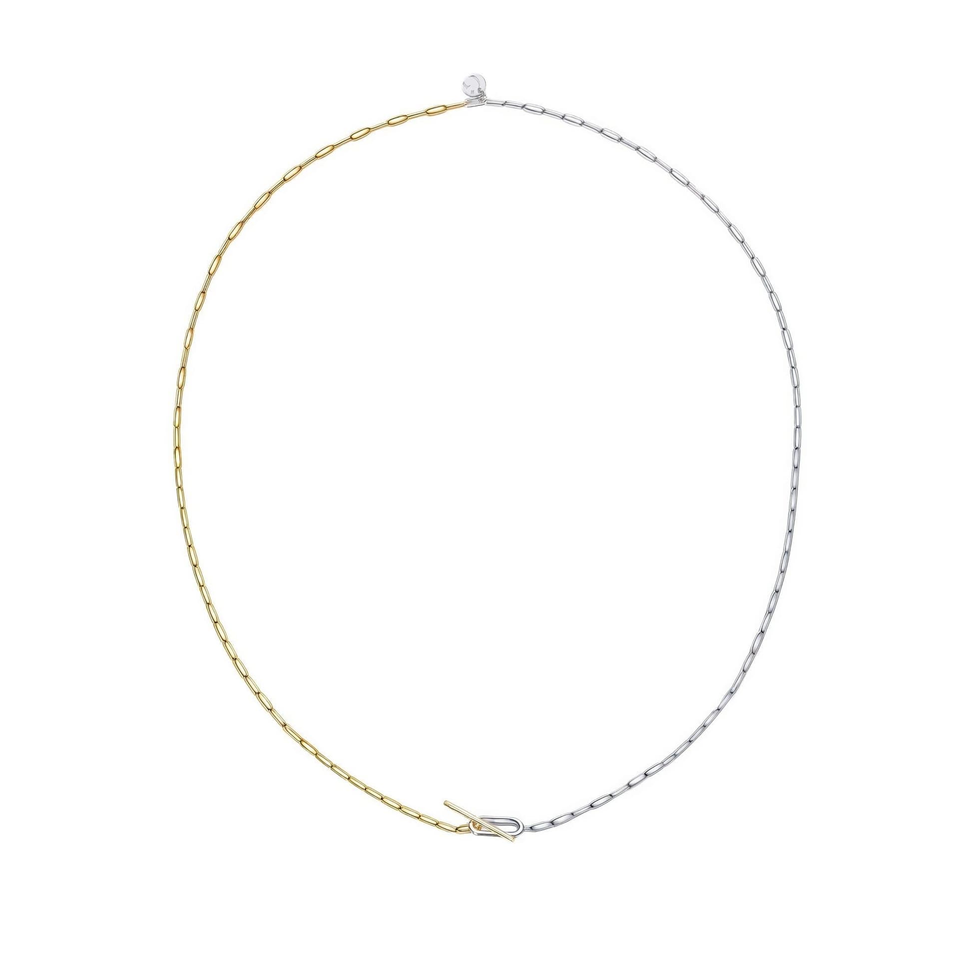 Gold Trip Gold Trip Women's Two Tone Paperclip Toggle Necklace