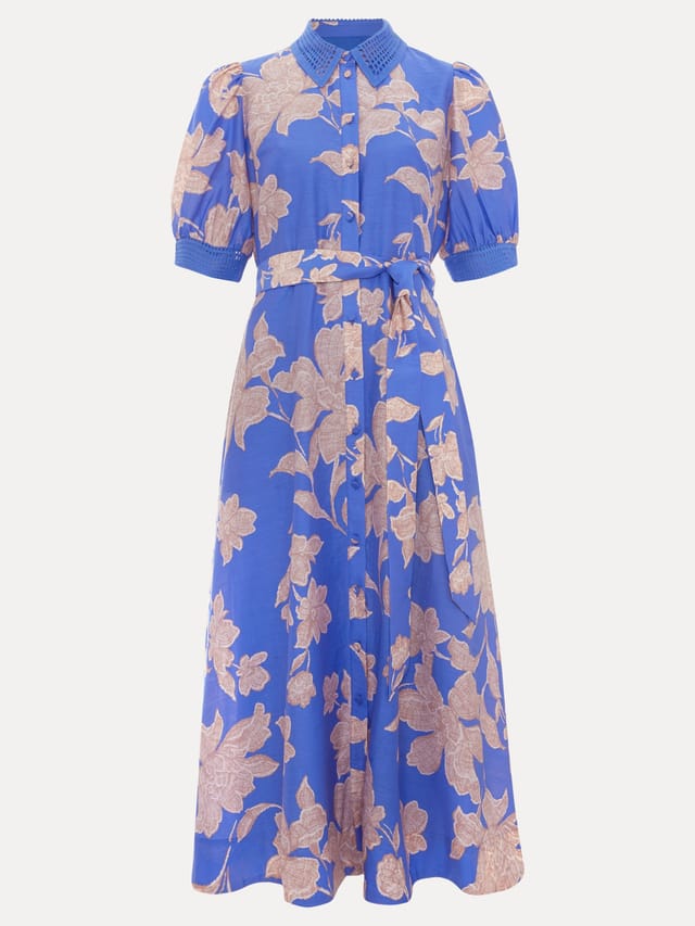 Phase Eight Phase Eight Women's Delphine Floral Shirt Dress in Cobalt - 2