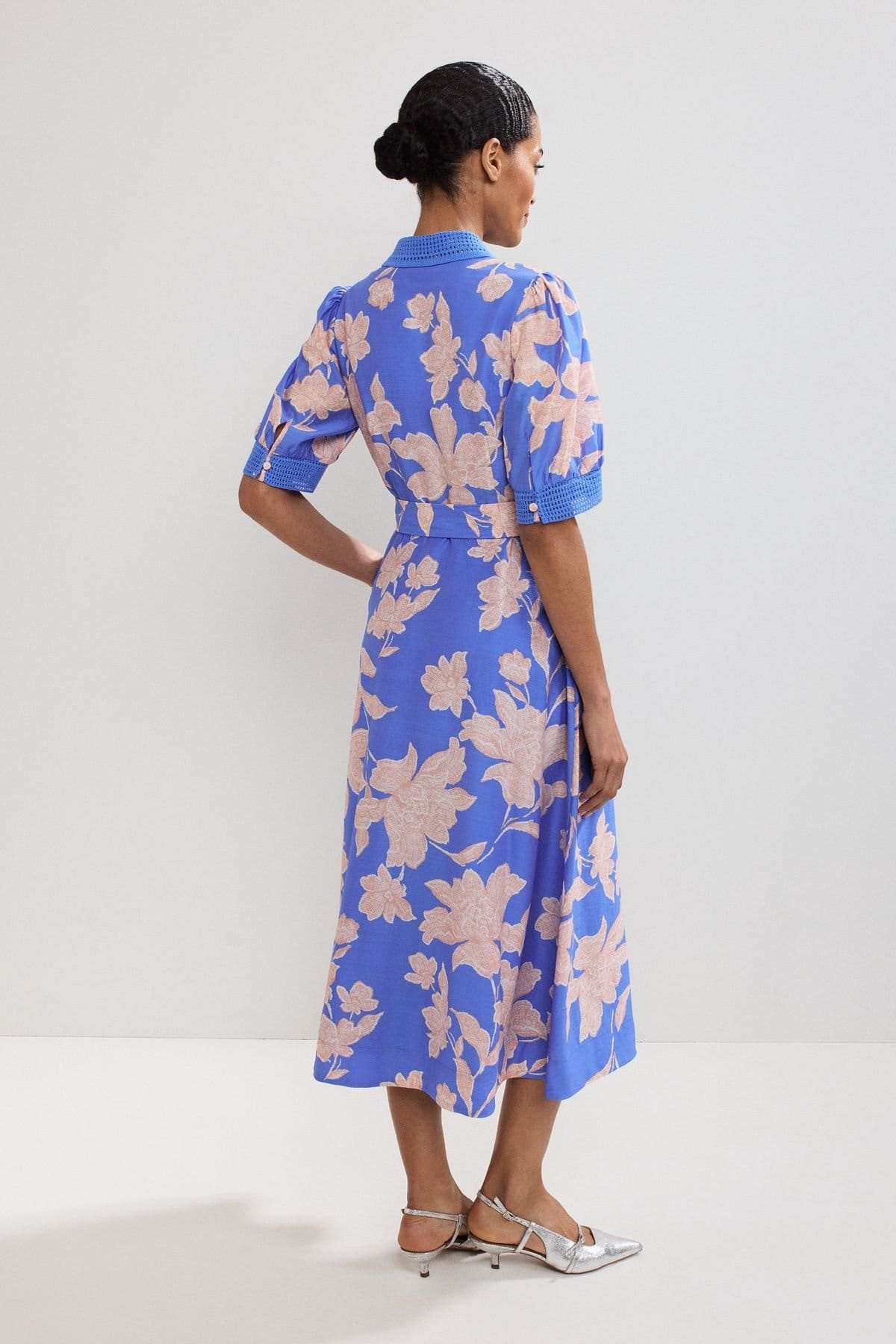 Phase Eight Phase Eight Women's Delphine Floral Shirt Dress in Cobalt - 4