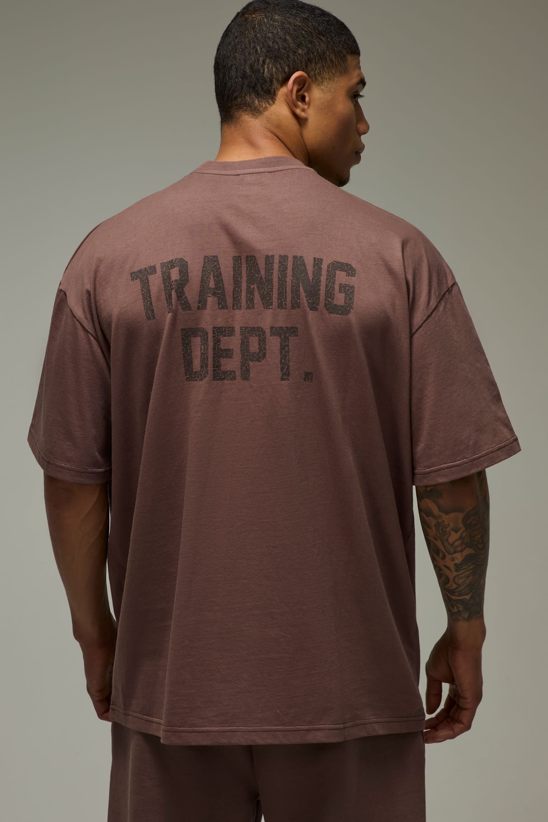 Training Dept. Training Dept. Men's Training Dept Washed Oversized T-shirt in Brown