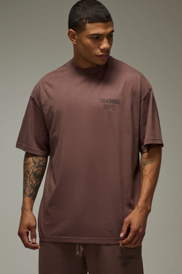 Training Dept. Training Dept. Men's Training Dept Washed Oversized T-shirt in Brown - 3