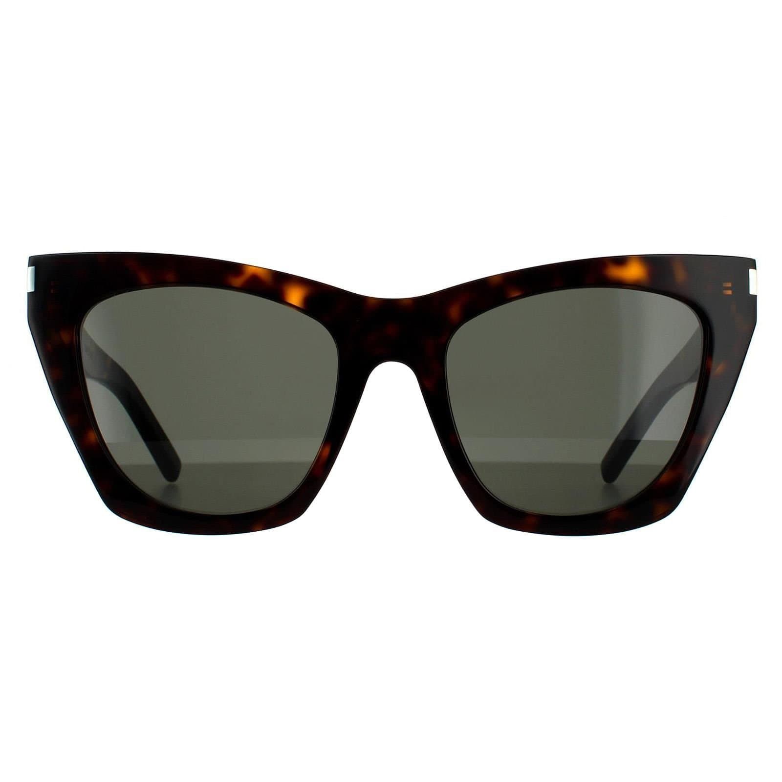 Saint Laurent Saint Laurent Women's Cat Eye Havana Grey Sunglasses in Brown