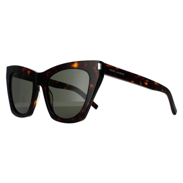Saint Laurent Saint Laurent Women's Cat Eye Havana Grey Sunglasses in Brown - 2