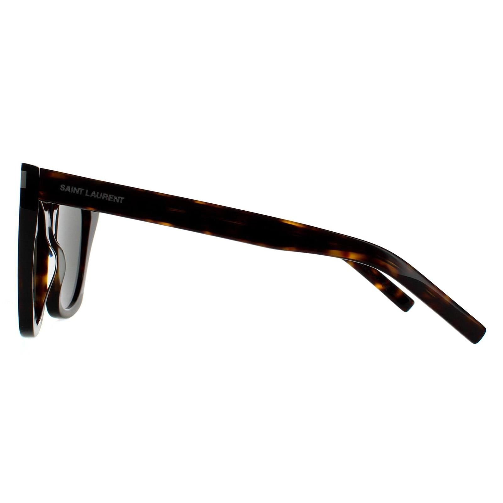 Saint Laurent Saint Laurent Women's Cat Eye Havana Grey Sunglasses in Brown - 3
