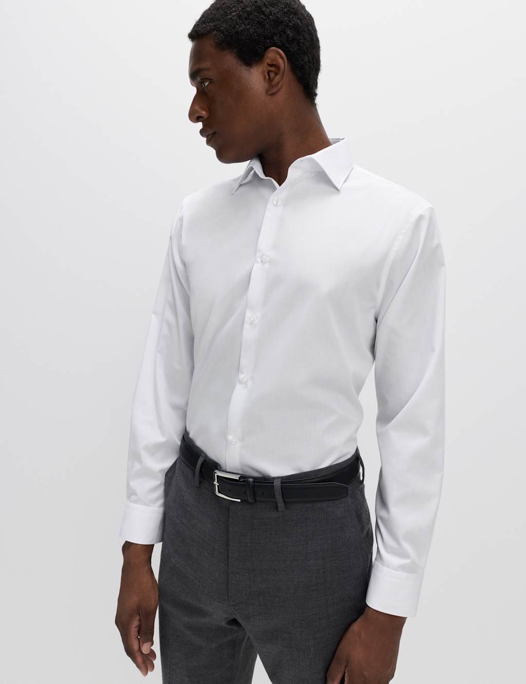 Marks & Spencer M&S Regular Fit Cotton Blend Shirt White - 2