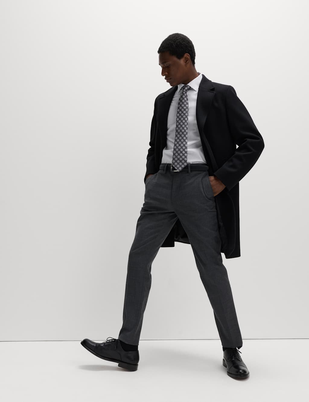 Marks & Spencer M&S Regular Fit Cotton Blend Shirt White - 3