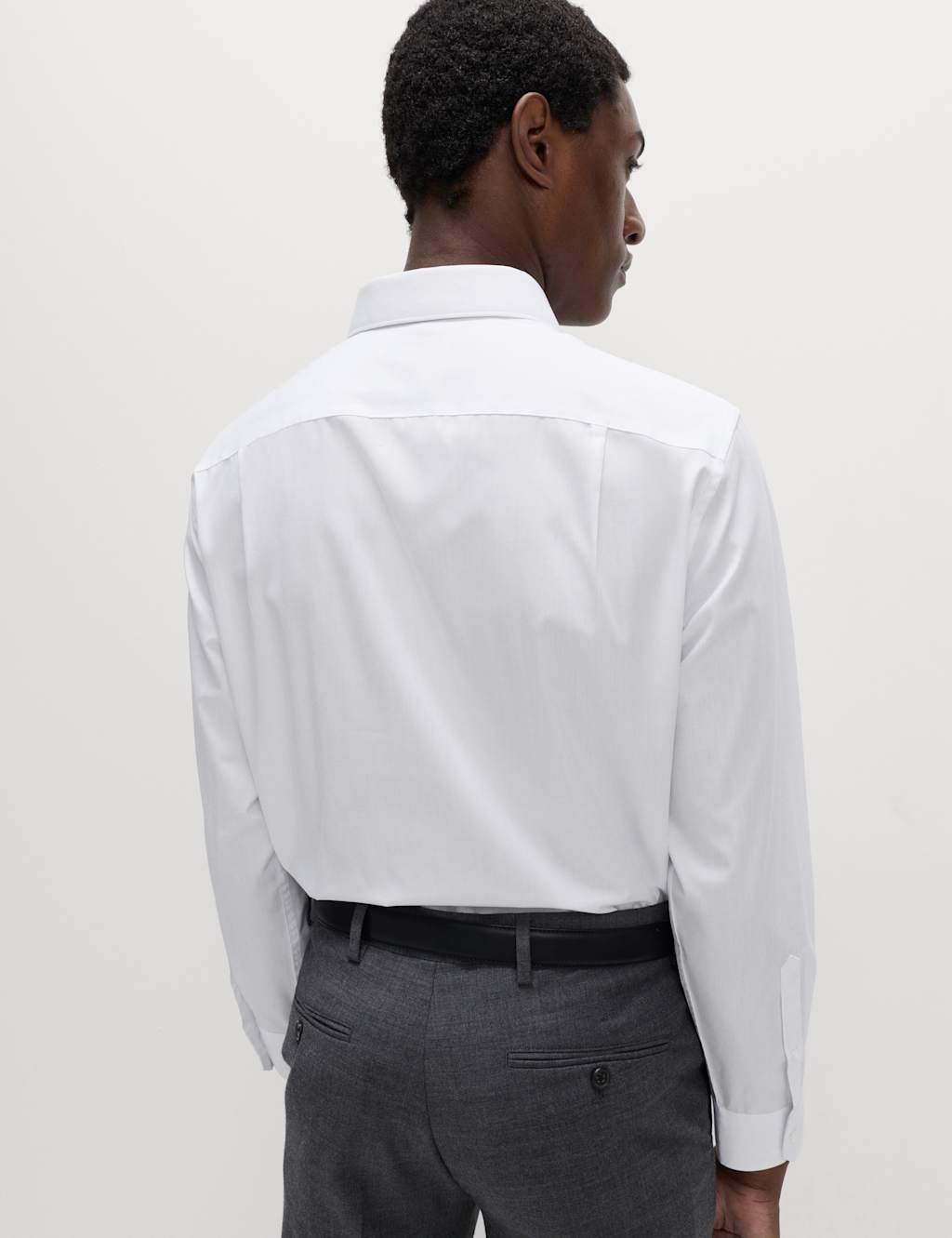 Marks & Spencer M&S Regular Fit Cotton Blend Shirt White - 4