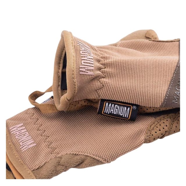 magnum Magnum Men's Boldur Touch Screen Leather Tactical Gloves in Khaki - 3