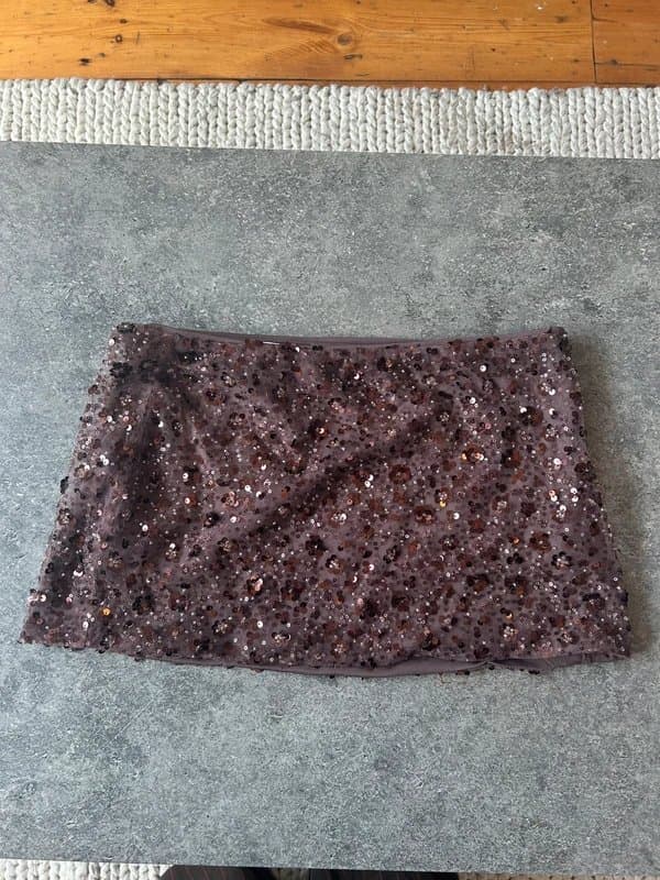 Bershka Bershka brown sequins mini skirt