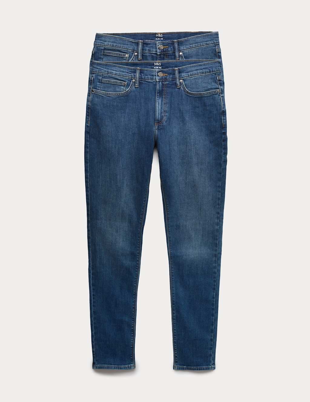 Marks & Spencer M&S Blue Denim Slim Fit Stretch Jeans 2-Pack