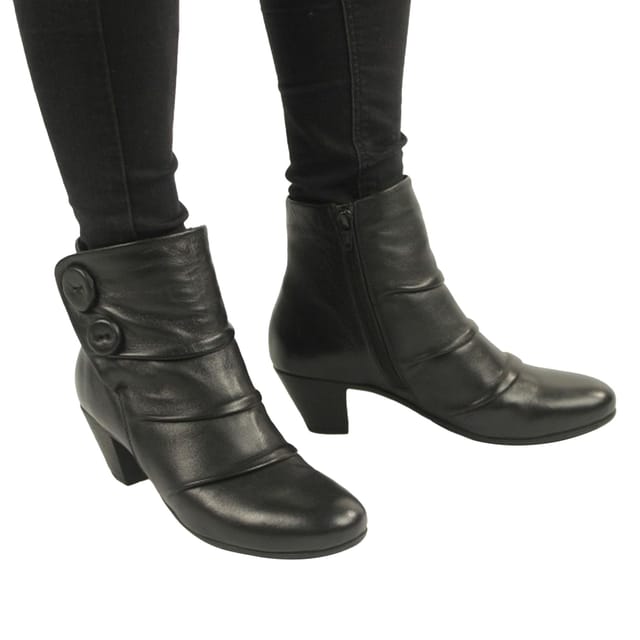 Cipriata Cipriata Women's Emma Button Ankle Boot in Black - 3
