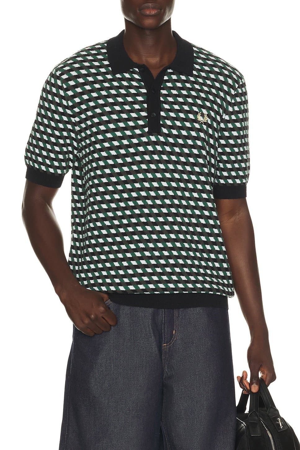 revolve Geometric Knitted Polo