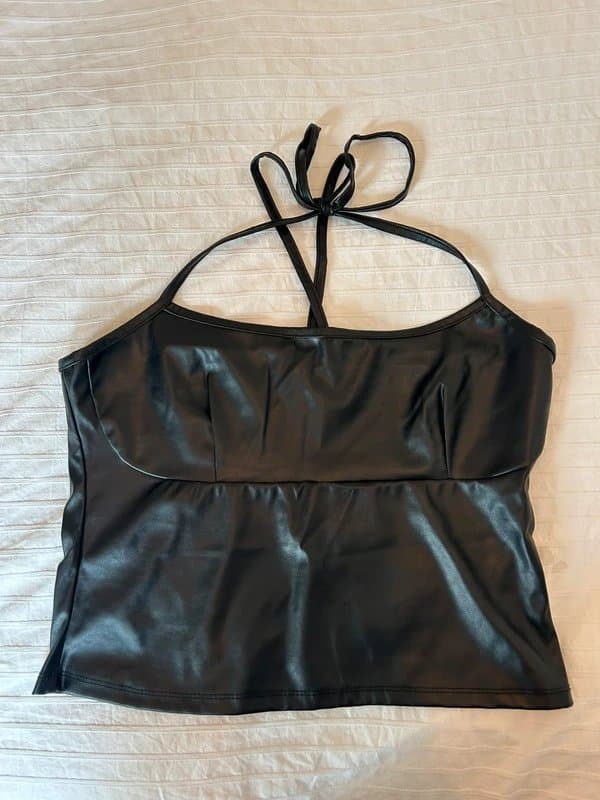 ASOS Leather halter neck