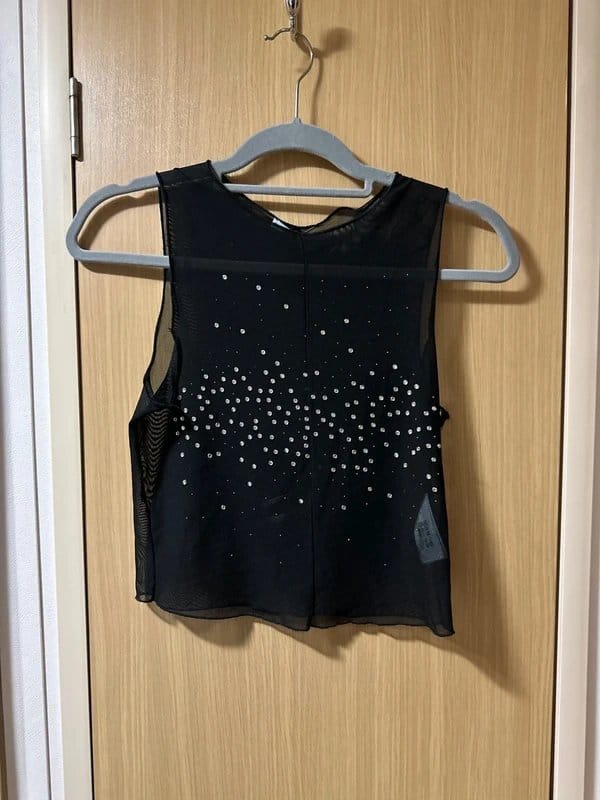Bershka Black Mesh Embellished Vest