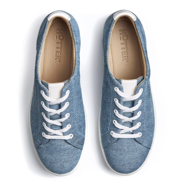 Hotter Hotter Women's Extra Wide 'Molly' Plimsolls in Light Blue - 3