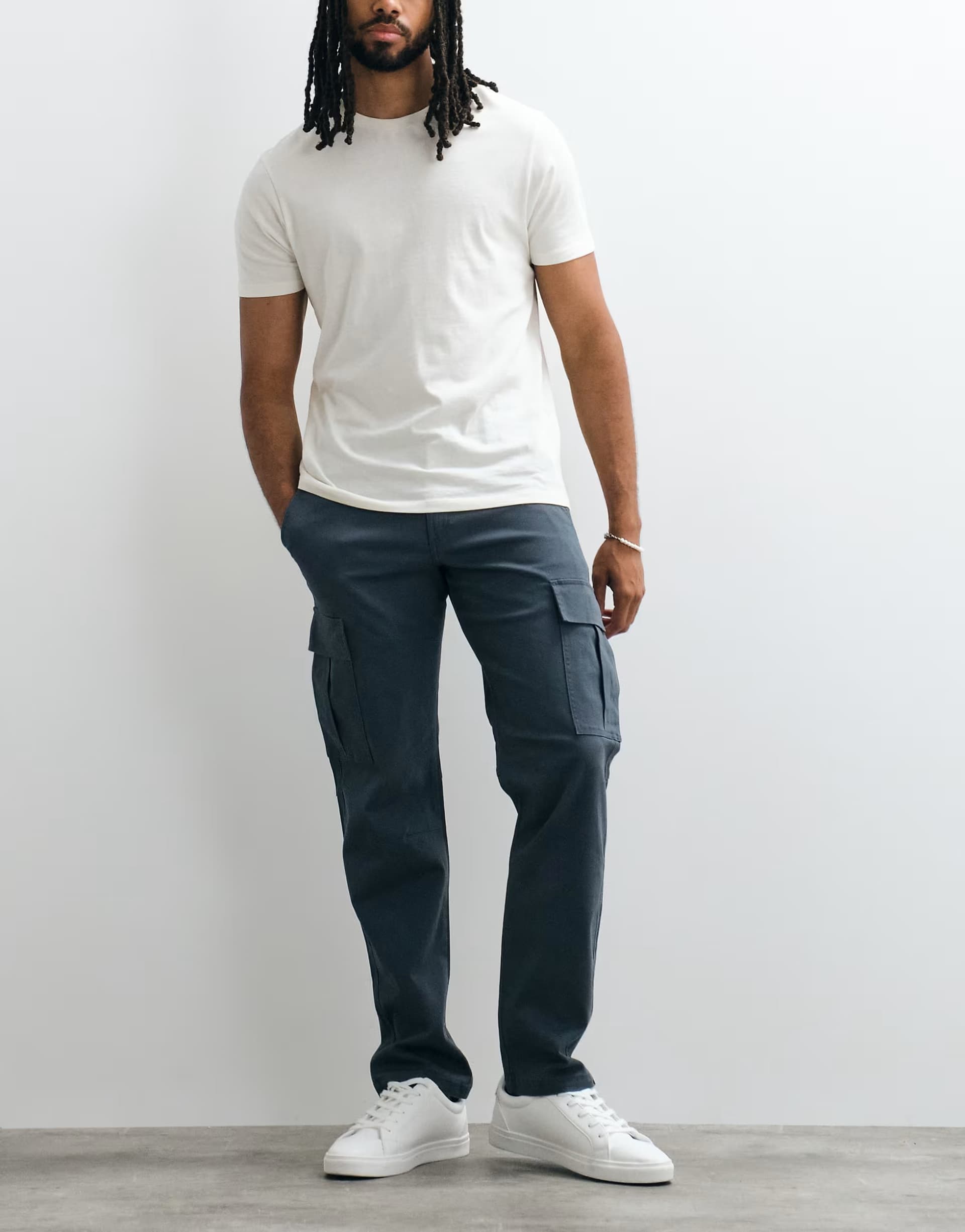 ASOS Jack & Jones straight cargo trousers in grey